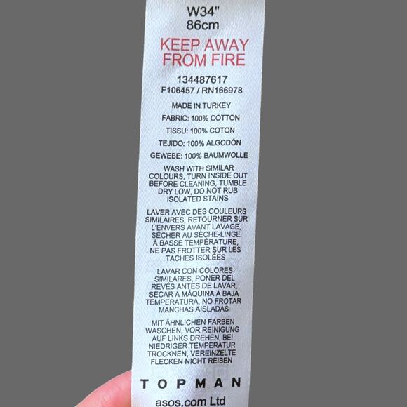 Topman Straight Leg Denim Shorts Light Blue Wash Size 34 NWT - Picture 6 of 9